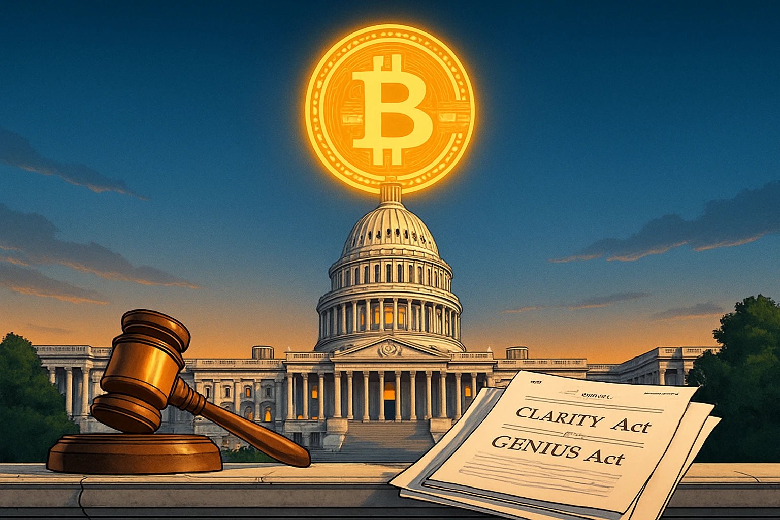 منعطف! تمرر الولايات المتحدة ثلاثة مشاريع قوانين للعملات المشفرة: عملة GENIUS المستقرة، وتنظيم الوضوح، وقانون مكافحة العملات الرقمية المشفرة، والتي تم إرسالها إلى ترامب للتوقيع عليها