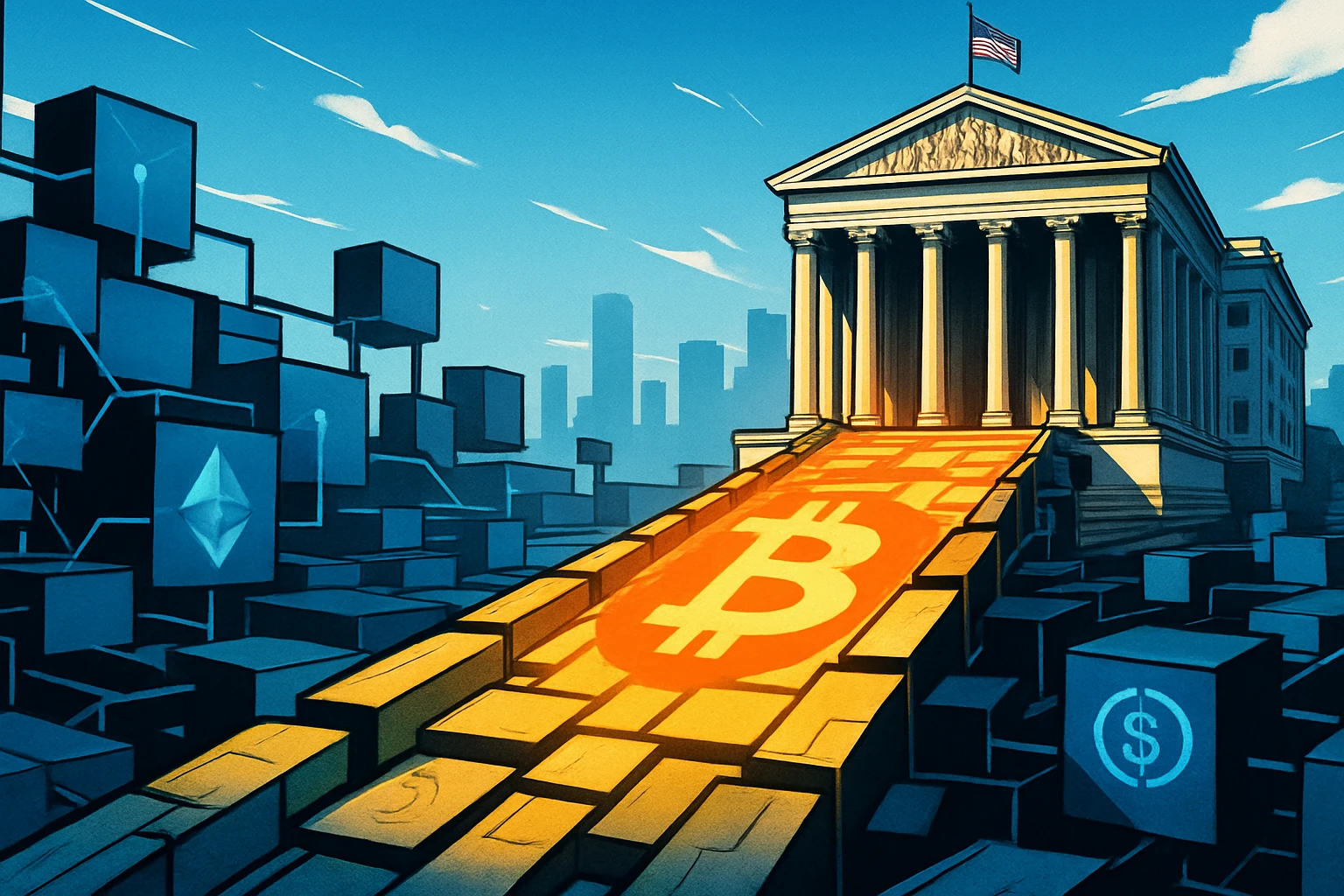 أعلنت هيئة تداول السلع الآجلة (CFTC) الأمريكية عن إطلاق عملات BTC وETH وUSDC كهامش وضمان لعقود المشتقات المالية.